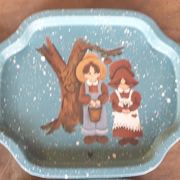 Tender Heart Treasures Ltd 1987 Snack Trays Spatter Blue Set of 9 - Picture 5 of 14